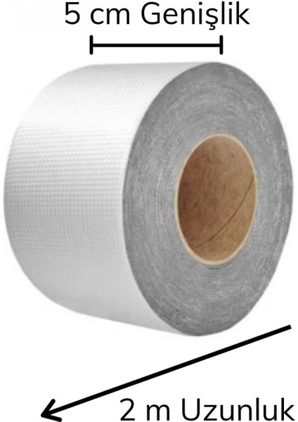 2 mt Yüksek Sıcaklık Dayanan Su Geçirmez Çatı Duvar Çatlak Onarıcı Yapışkan Bant Folyo 5 cm (K95) modelleri