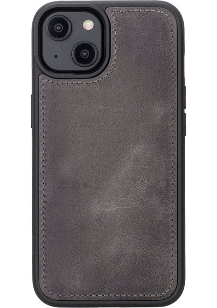 Apple iPhone 14 Uyumlu Deri Cüzdanlı Kılıf Mwwn VS4EF Gri modelleri