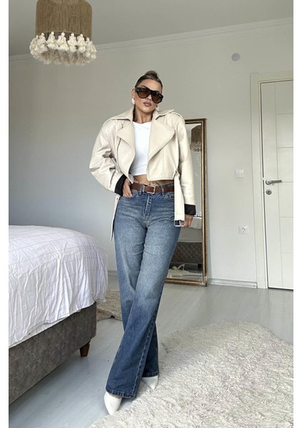 Yüksek Bel Straight Jean Mavi modelleri