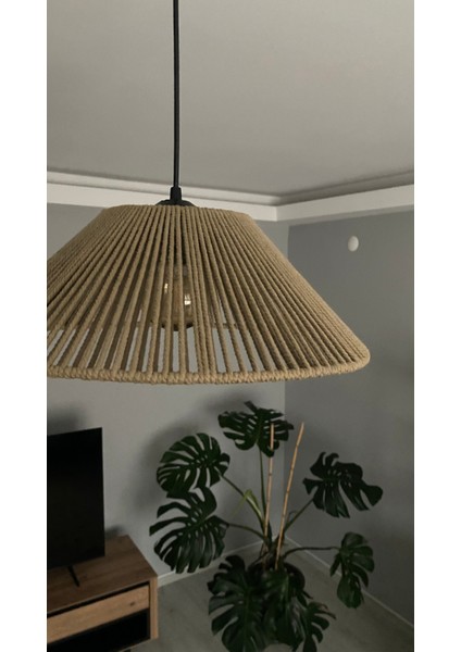 El Yapımı Kahverengi Makrome Avize - Bohem Salon,yatak Odası, Çocuk Odası Avize (40 Cm) fiyatları