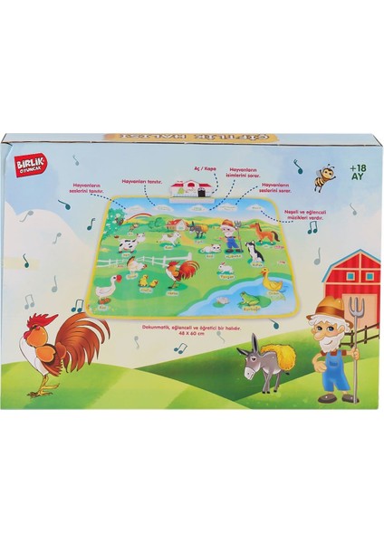 YY-571 A622374TR-U Sesli ve Işıklı Eğitici Çiftlik Halısı -Birliktoys fiyatları