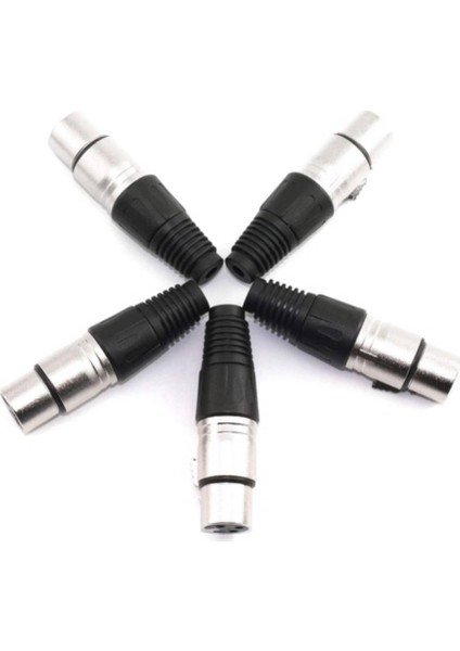 5’li Dişi 3-Pin Xlr Jak Konnektör Seti – Mikrofon ve Ses Kablosu Uyumlu Metal Konnektör modelleri