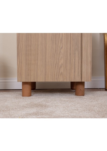 1 Kapaklı Gardırop – Krem Gövde, Meşe Mdflam