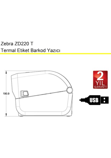 Zd 220 T Termal Etiket Barkod Yazıcı