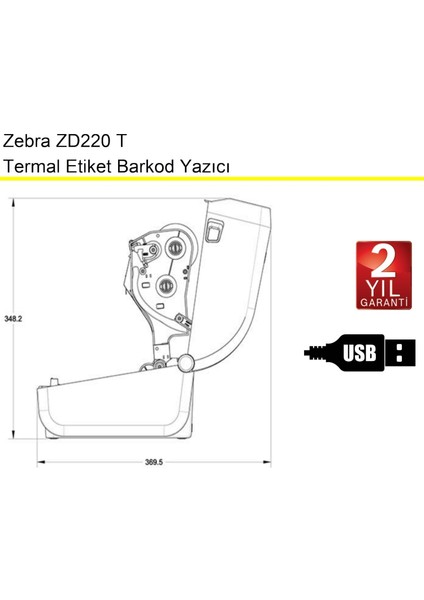 Zd 220 T Termal Etiket Barkod Yazıcı
