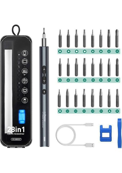 NO-882037 28IN1 Mini Şarjlı Tornavida Seti