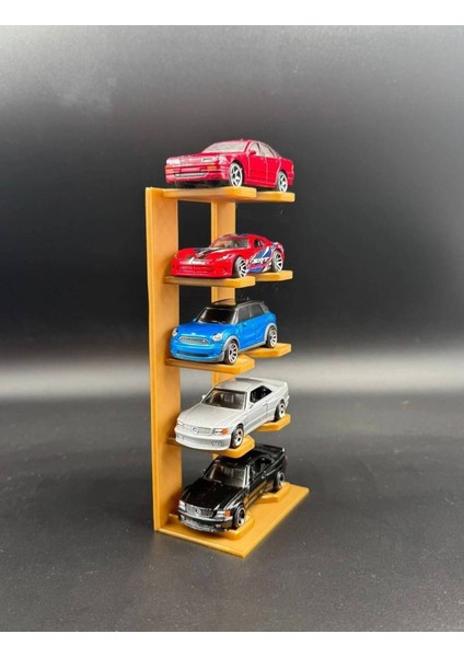 1:64 Ölçek Araç Sergileme Standı - 5 Araçlık - Altın Sarısı fiyatları