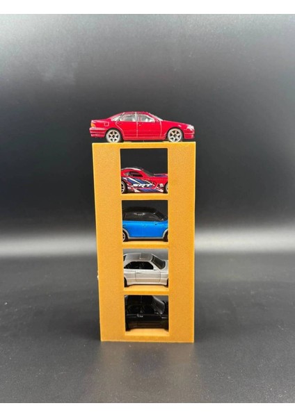 1:64 Ölçek Araç Sergileme Standı - 5 Araçlık - Altın Sarısı indirimleri