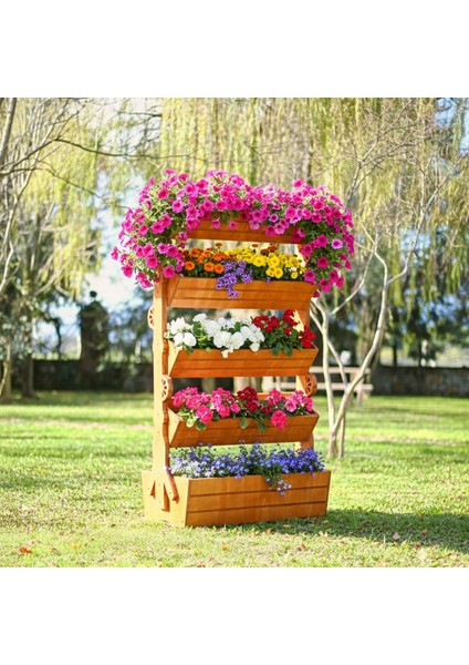 Ahşap Çok Katlı Saksı Standı (Çiçeklik Standı)