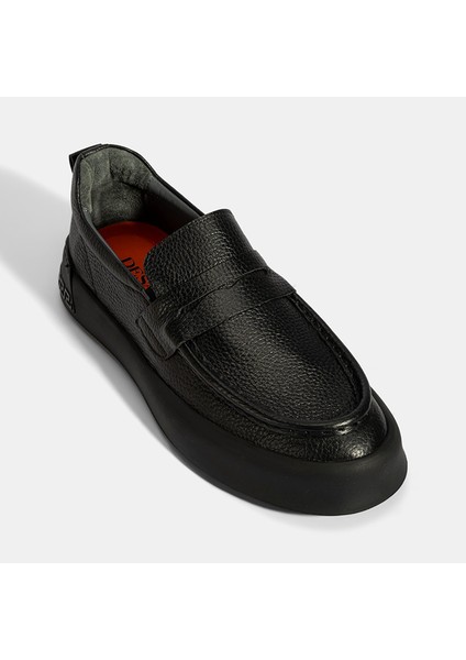 Erkek Siyah Deri Loafer indirimleri
