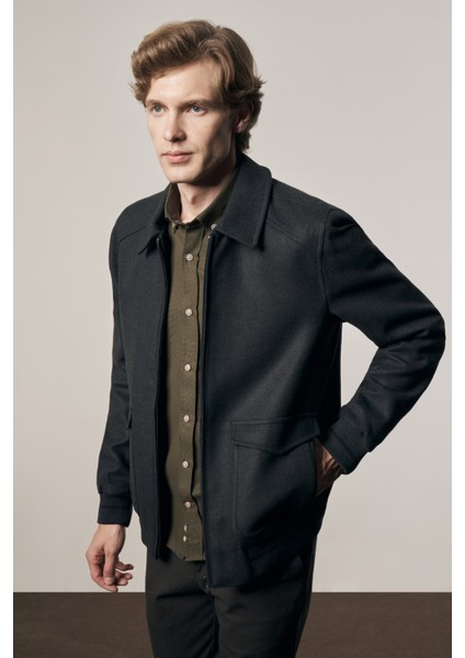 Antrasit Gömlek Yaka Casual Slim Fit Esnek Mont 1007255122 fırsatları