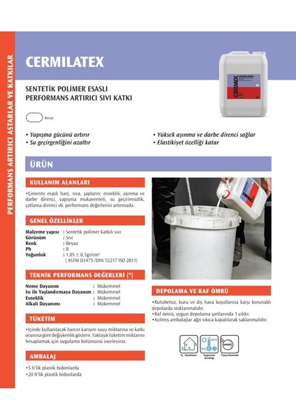 Cermilatex 20 kg (Harç Katkısı) fiyatları