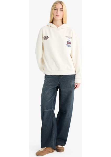 Coool Kapüşonlu Sırt Baskılı Sweatshirt G3198AX25WN fiyatları