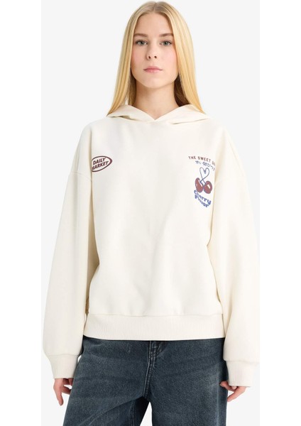 Coool Kapüşonlu Sırt Baskılı Sweatshirt G3198AX25WN modelleri