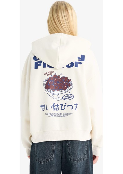 Coool Kapüşonlu Sırt Baskılı Sweatshirt G3198AX25WN indirimleri