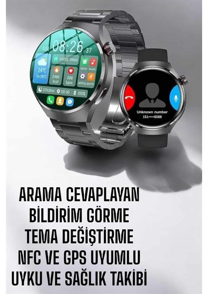 Akıllı Saat Metal Kordonlu Gps ve Nfc Uyumlu Arama Cevaplayan - MCT8904-8304 indirimleri