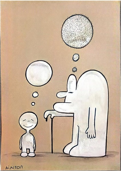 Neda Tanhaei Maghaddam 29X21CM Orijinal Karikatür Tablo modelleri