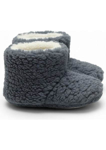 Unisex Gri Polar Çocuk Pandufu – Yumuşak, Kaymaz, Tüylenmeyen Welsoft Patik fiyatları