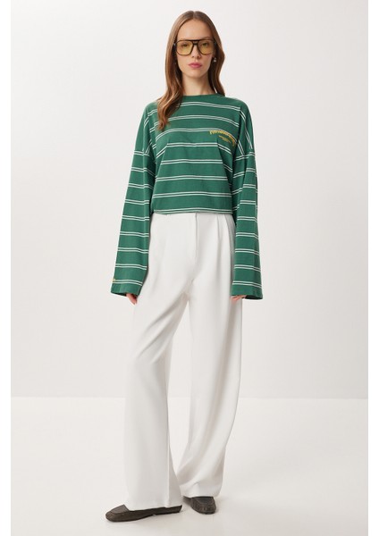 Cepli Dokuma Palazzo Pantolon LGK0007 Beyaz modelleri