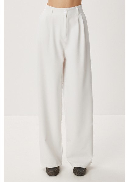 Cepli Dokuma Palazzo Pantolon LGK0007 Beyaz fırsatları