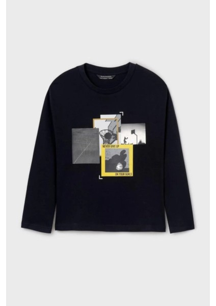 Erkek Çocuk Baskılı Uzun Kol Sweatshırt 7092 modelleri