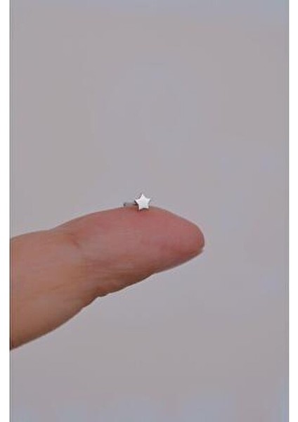 316 L Yıldız Hızma Burun Piercingi Gümüş Renkli