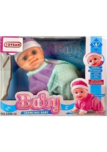 Pilli Emekleyen Sesli Küçük Bebek - 1 Adet Stokta Olan Gönderilir