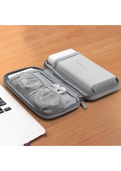 Baona BN-E003 Aksesuar Düzenleyici Çanta Seyahat Düzenleme Çantası Bilek Saklama Çantası Power Bank, Şarj Kablosu ve Kulaklık Için - Gri (Yurt Dışından) modelleri