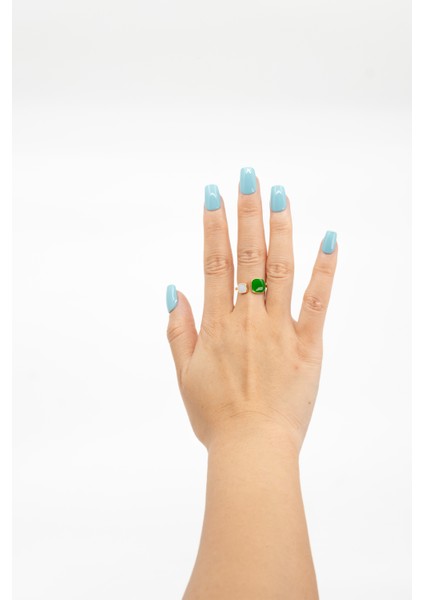 10'lu Mavi Kısa Oval TT1265 Tekrar Kullanılabilir El Yapımı Protez Takma Tırnak - Mavi-S modelleri