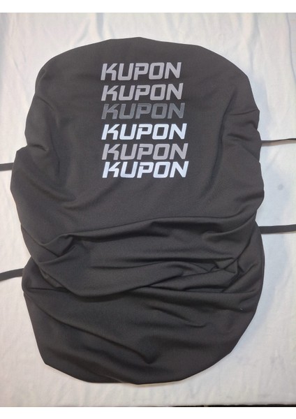 Kupon Desenli Siyah Motosiklet Koltuk Kılıfı Likralı Içi Polarlı Kumaş 13*19 cm Bask Iölçüleri