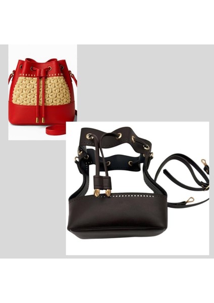 Torba Model Çanta Yapım Aparatı Koyu Kahve Light Gold Metalli