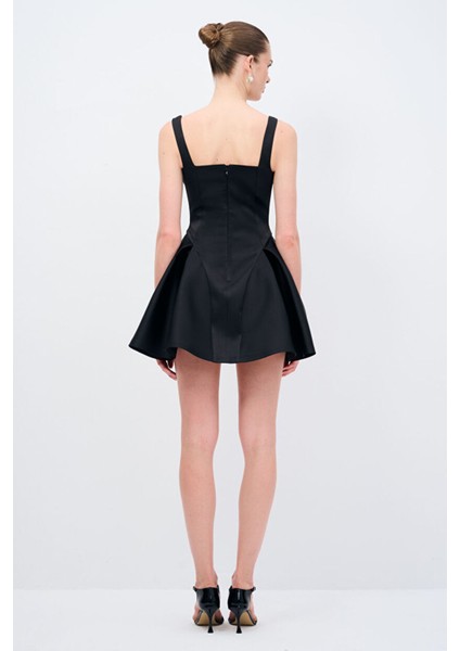 Askılı Mini Elbise Siyah 12445465000