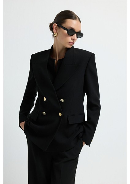 Toka Detaylı Kısa Kollu Bluz Siyah 11545552000 indirimleri