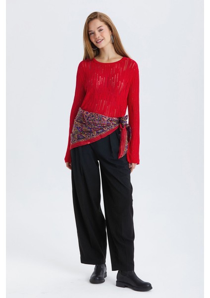 Etnik Desenli Hint Ipeği Şal Kırmızı - Mor fiyatları