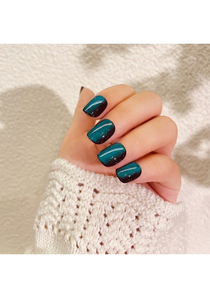 10'lu Kısa Yuvarlak Mavi TT0929 Tekrar Kullanılabilir El Yapımı Protez Takma Tırnak - Mavi-S fiyatları