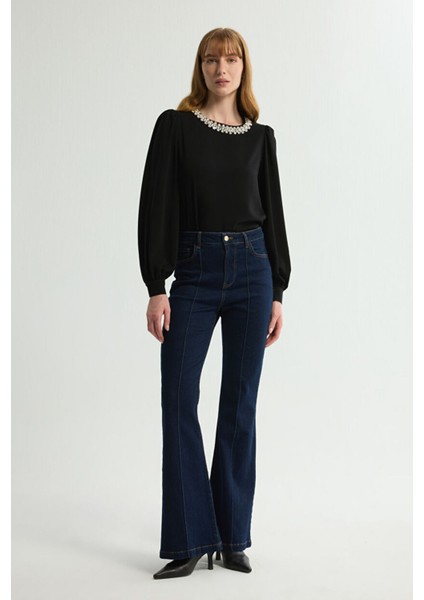 Ispanyol Paça Jean Pantolon Lacivert 153L9726000