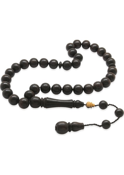 Sistemli Küre Kesim Abanoz Ağacı Tesbih