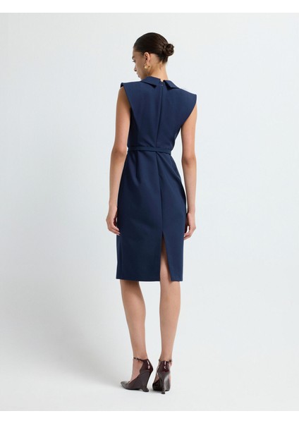 Kruvaze Kolsuz Elbise Lacivert 12444224001 indirimleri