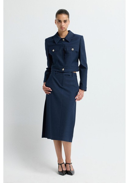 Yırtmaçlı Etek Lacivert 12745796000 indirimleri