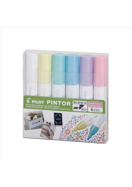 Pılot Pintor (M) Yuvarlak Uç 6 Renk Pastel Set