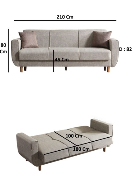 Flavia 3'lü Kanepe Salon, Oturma Odası Yataklı Bazalı fırsatları