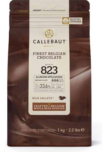 823 Sütlü Kuvertür Drop Çikolata 1 Kg