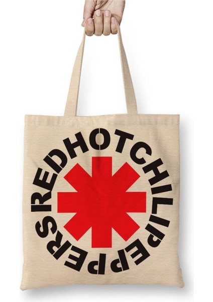 Red Hot Chili Peppers Beyaz Bez Çanta Uzun Saplı Alışveriş Çantası Plaj Çantası