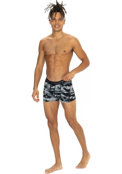 U.s Polo Assn. 80542 Erkek Pamuklu 3'lü Boxer Siyah-Antrasit fiyatları