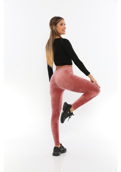 Kadife Tayt Toparlayıcılı Gül Pembe modelleri