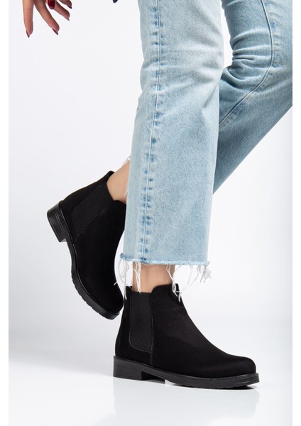 165-230 Siyah Süet Lastikli Günlük Kadın Bot fiyatları