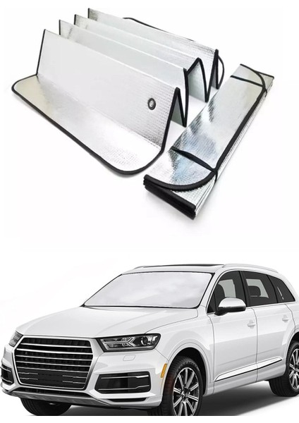 Araba Ön Cam Güneşlik Oto Güneşlik Perde Araç Güneş Önleyici Uyumlu Koruyucu Katlanabilir Vantuslu