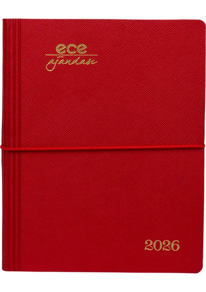 Ece-Yeni Marmaris Kırmızı Çizgili Günlük 12X16 2026