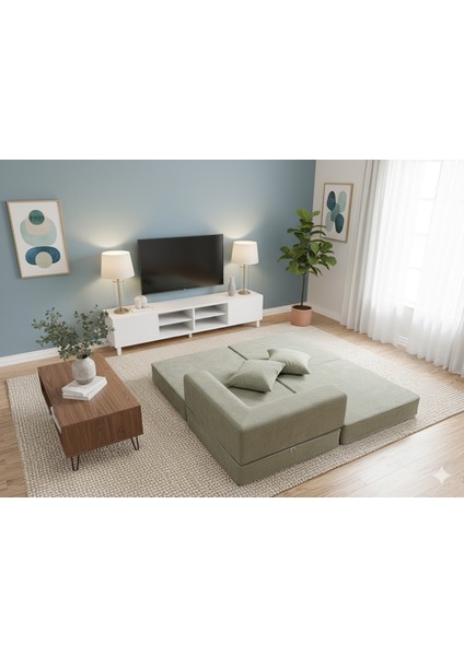 Luxıvo Yeşil Modern Kumaş Koltuk-Geniş ve Rahat Oturumlu Kanepe-Uzanmalı Koltuk modelleri