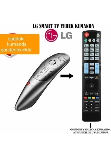 Iron Star Lg Smart Tv Uyumlu Yedek Kumanda – Sihirli Mouse Fonksiyonlu, Kızılötesi Bağlantı Destekli